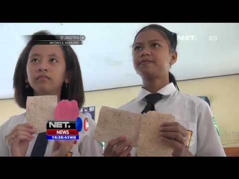 Pelajar SMP di Tegal Olah Eceng Gondok Jadi Kertas - NET 16
