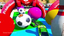 FUN LEARN COLORS TRUCKS w/ Superheroes Soccer Balls Bolowing Transportation for Children