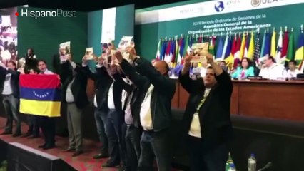 "No más dictadura", gritan dirigentes venezolanos en sesión de la OEA