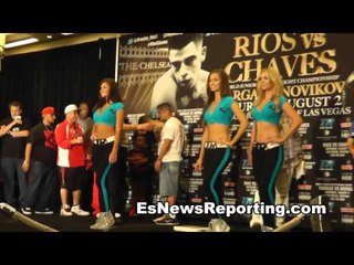 brandon rios vs diego chaves weigh in and faceoff - esnews
