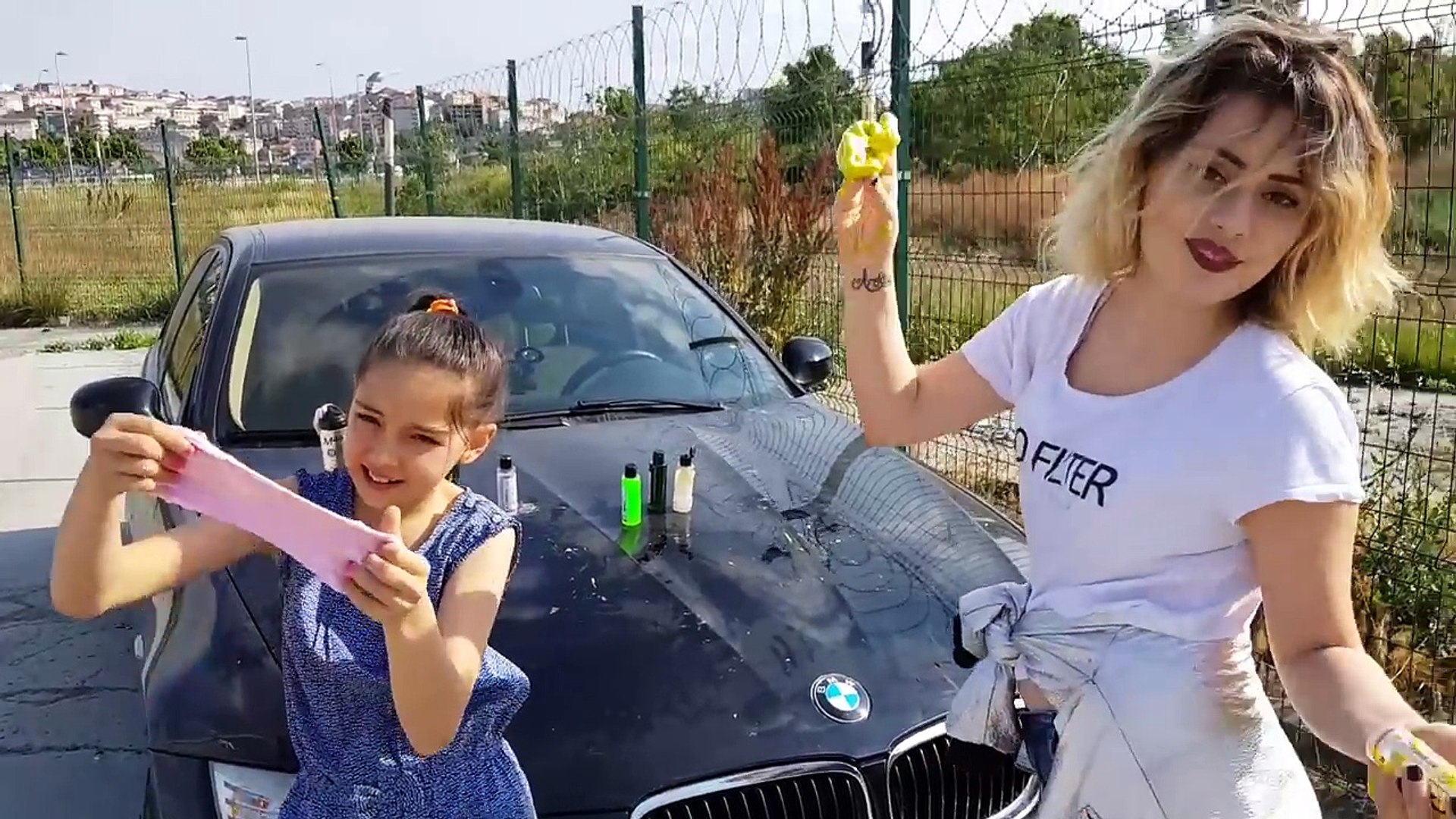 Babamın Arabasının Üzerinde En Güzel Slime Yarışması !! Gitti Güzelim Araba  - video Dailymotion