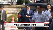 SK Group chairman attends former president Park's bribery trial as witness
