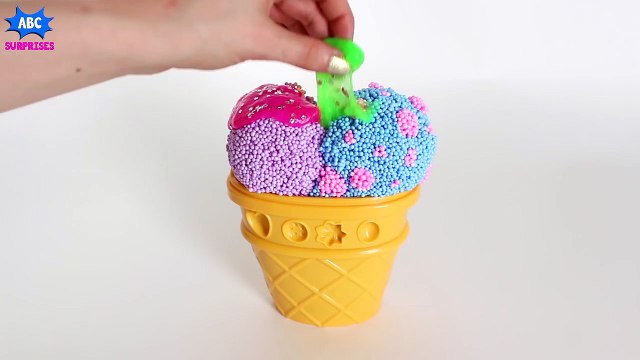 PLAY FOAM ICE CREAM Surprises - Disney Frozen Foam Clay Ice Cream Surprise Toys w_ Elsa Anna