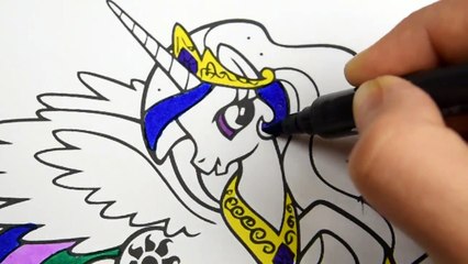 My Little Pony Princess Celestia Coloring Book_ Pages Colors and Glitter Fun arts for kids-