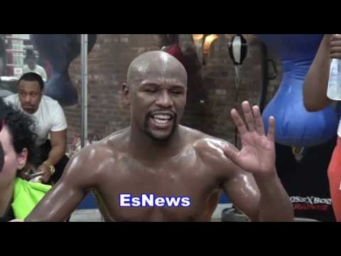 Floyd Mayweather Ripped! Sick Six Pack First Workout For Conor McGregor Fight EsNews Boxing