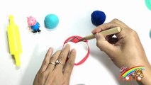 PLAY DOH RAINBOW CAKE! - CREAT Lollipop Rainbow playdoh toys with Peppa P