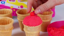 Naughty Baby Dino Learn Colors for Toddlers Dinosaur Finger Family Kinetic Sand Ice Cre