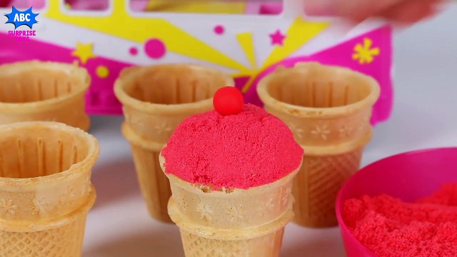 Naughty Baby Dino Learn Colors for Toddlers Dinosaur Finger Family Kinetic Sand Ice Cream Surpr