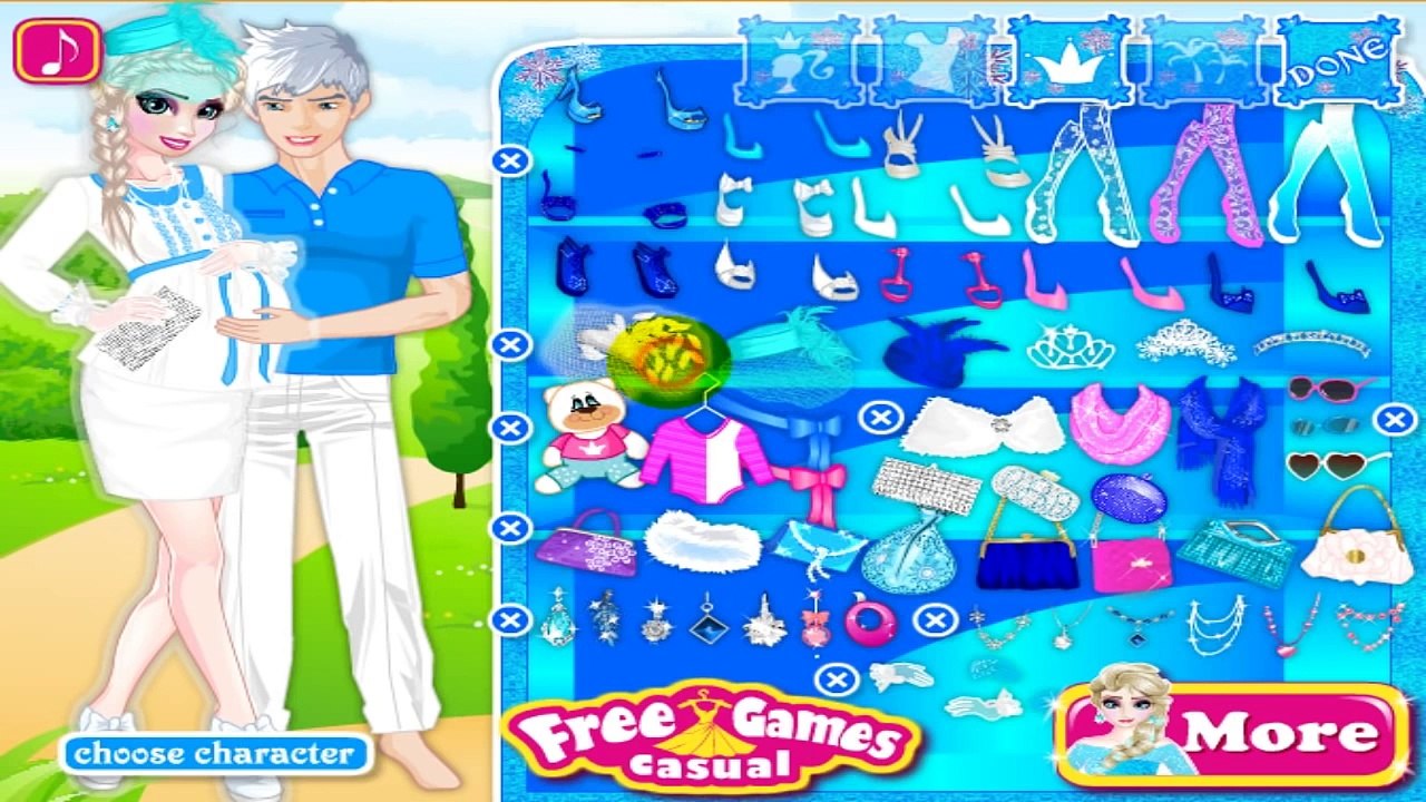 Permainan Elsa Frozen dan Jack Berdandan/Berpakaian - Elsa Mengandung/Hamil - Online Games