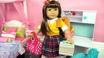 Morning Routine For My American Girl Doll Play AG Dolls Bedroom, Closet Toys For Kids