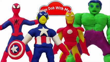Play Doh Spiderman Iron man Hulk Captain
