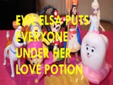 EVIL ELSA PUTS EVERYONE UNDER HER LOVE POTION   MAX MINION SPIDERMAN MINNIE MOUSE SKYE GIDGET MOANA ANNA Toys Kids Video