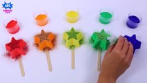 Learn Colors for Children Smash Stars Finger Family Song Rhymes Glitter Painting Learning