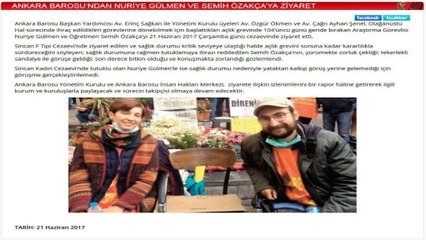 Ankara Barosu temsilcileri Nuriye Gülmen ve Semih Özakça'yı ziyaret etti
