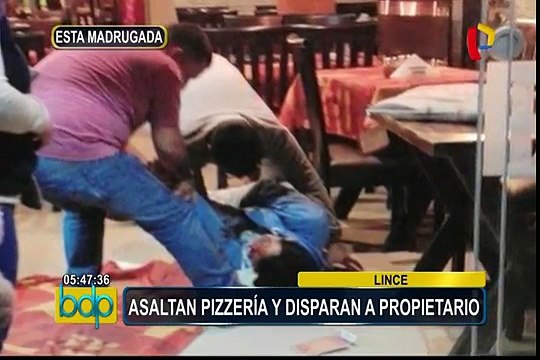 Lince: delincuentes armados asaltan pizzería y disparan a propietario