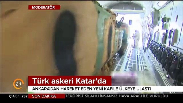 Katar'daki üste görev yapacak ilk grup Türk askeri ve 5 zırhlı araçtan oluşan kafile ülkeye ulaştı