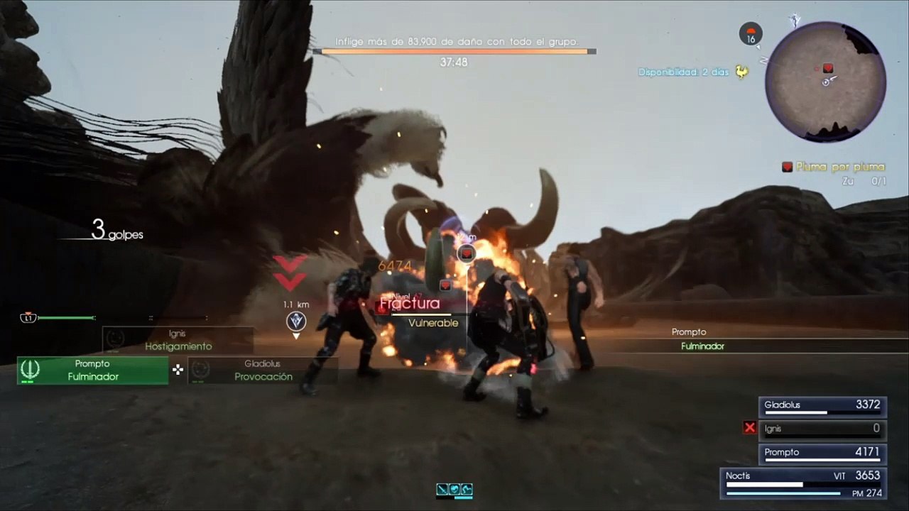 Noctis squad VS The Enormous bird ZU