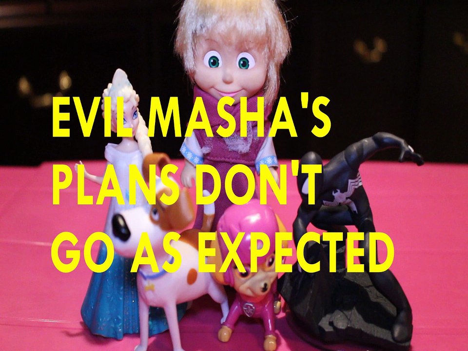 EVIL MASHA & THE BEAR PLANS DON'T GO AS EXPECTED + ELSA MAX SKYE PAW PATROL SPIDERMAN Toys Kids Video