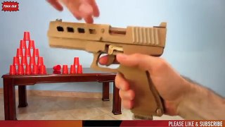 Here it is how to make a Glock 19 of Cardboard can shoot