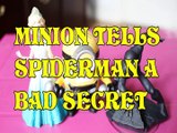 MINION TELLS SPIDERMAN A BAD SECRET + ELSA FROZEN DISNEY MARVEL DESPICABLE ME 3 Toys Kids Video
