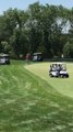 Trump Drives Golf Cart at Bedminster Club, Fist Bumps Other Golfers