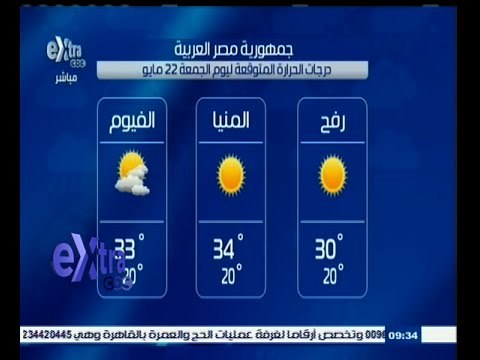 #غرفة_الأخبار | بيان بدرجات الحرارة المتوقعة اليوم الجمعة الموافق 22 مايو