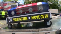 Traveling Coffin Brings Awareness to `Slow Down, Move Over` Law