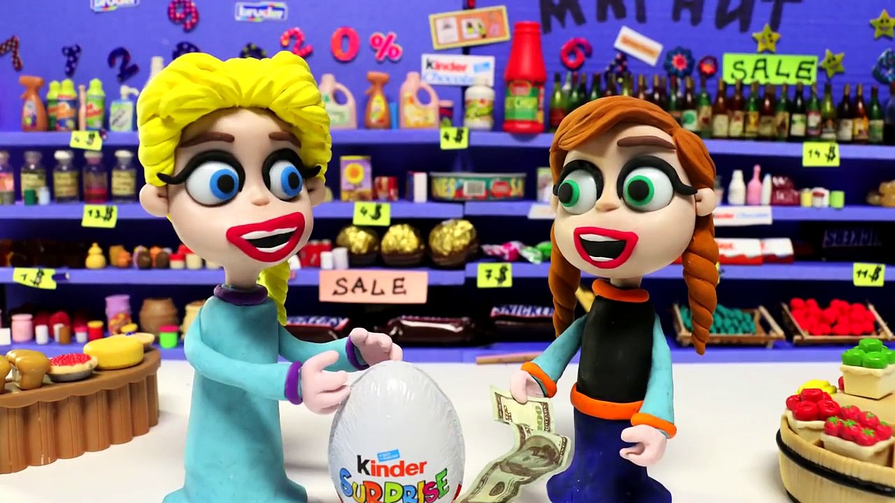 FROZEN ELSA AND SPIDERMAN BABY CUT HAIR !!!  Frozen Play Doh Cartoon Stop Motion