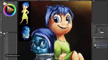 Arte dibujo ventilador de dentro alegría fuera Disney Pixar