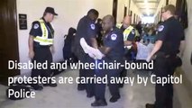 Police drag away protesters in wheelchairs from Mitch McConnell's office