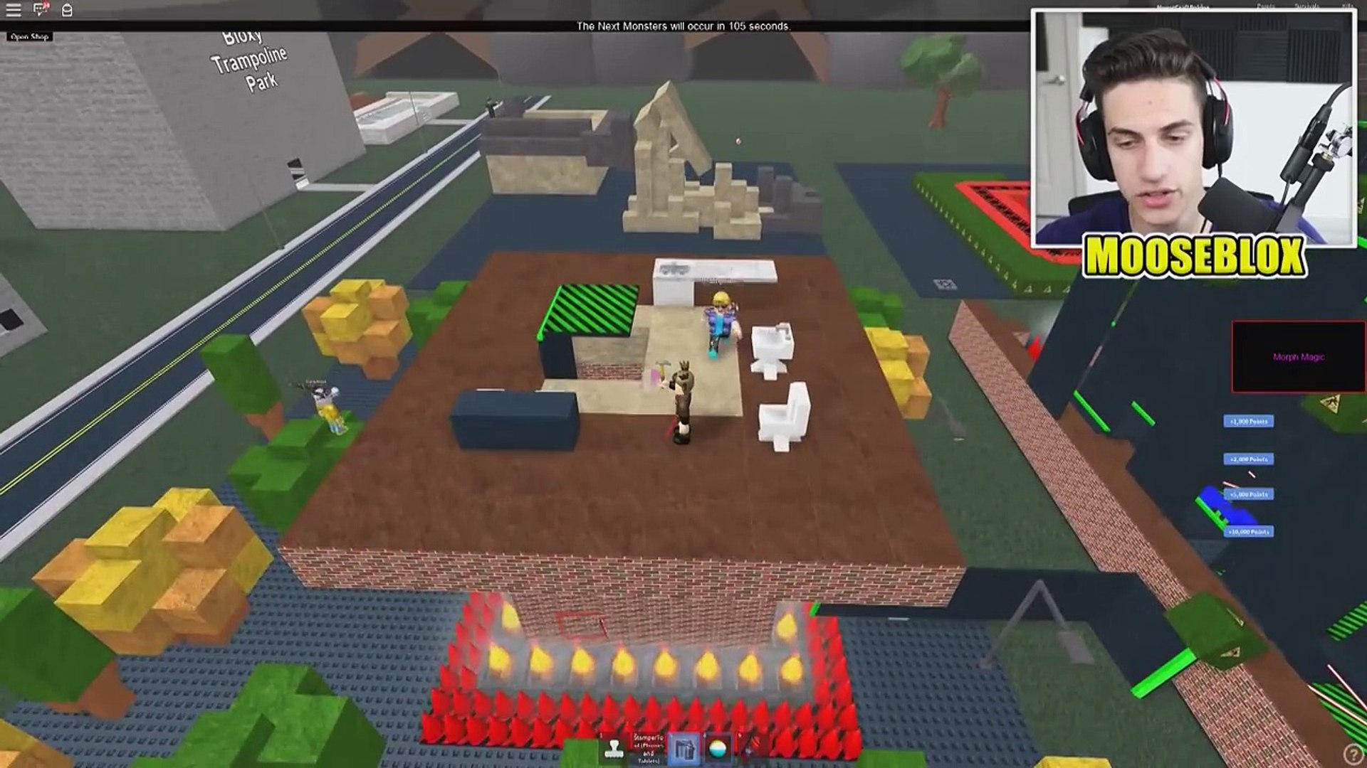 Build To Survive Scary Monsters In Roblox Video Dailymotion - roblox mooseblox