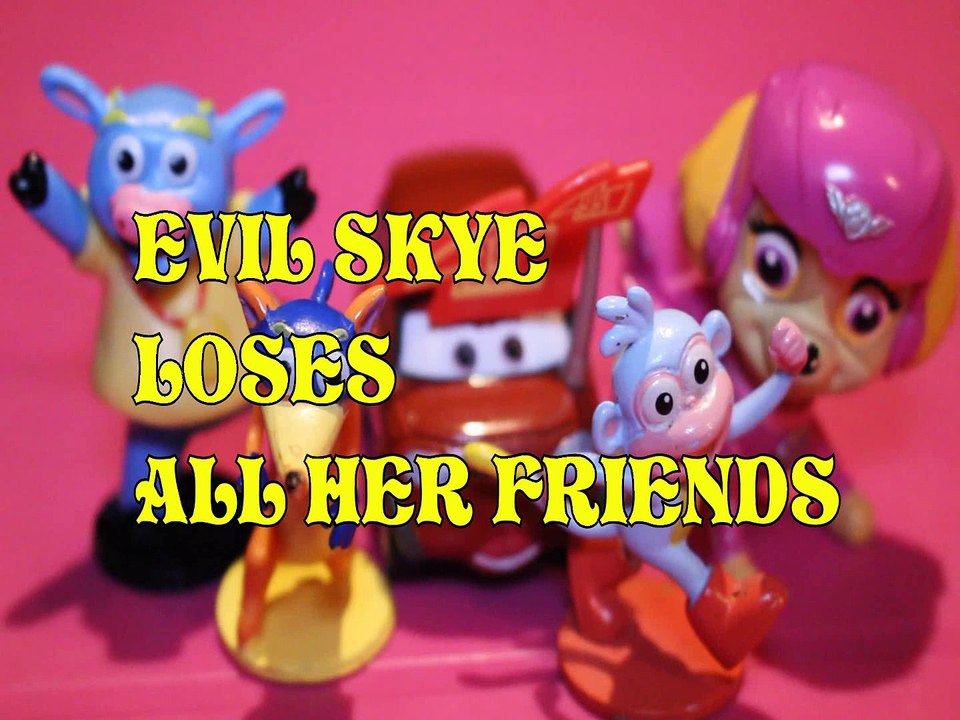 EVIL SKYE LOSES ALL HER FRIENDS + BENNY SWIPER CARS 3 BOOTS SKYE PAW PATROL Toys Kids Video