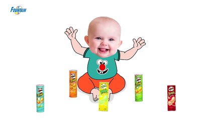 Bad Baby crying and learn colors-Colorful Pringles