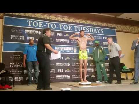 Mayweather Promotions Intense Weigh In Toe to Toe Tuesday Sam's Town EsNews Boxing