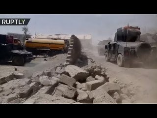 Close-up view of destroyed Great Mosque of al-Nuri in Mosul