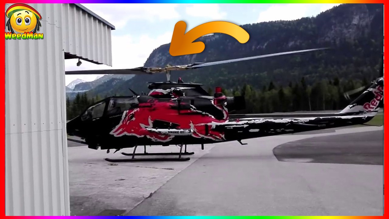 Un hélicoptère atterrit trop près d'un bâtiment  !