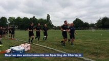 Les joueurs du Sporting de Charleroi à l'entrainement