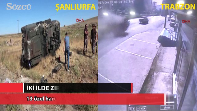 İki ilde zırhlı araçlar devrildi: 13 polis yaralandı