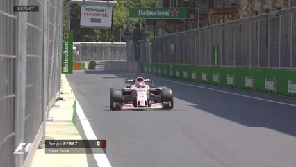 Essais libres Bakou - Le crash de Sergio Pérez