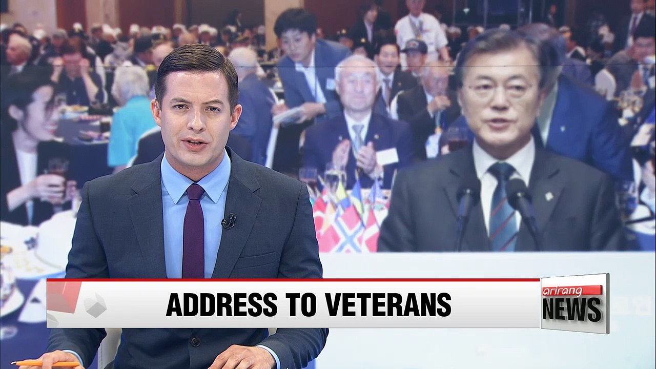 President Moon thanks Korean War veterans and vows to defend nation's safety