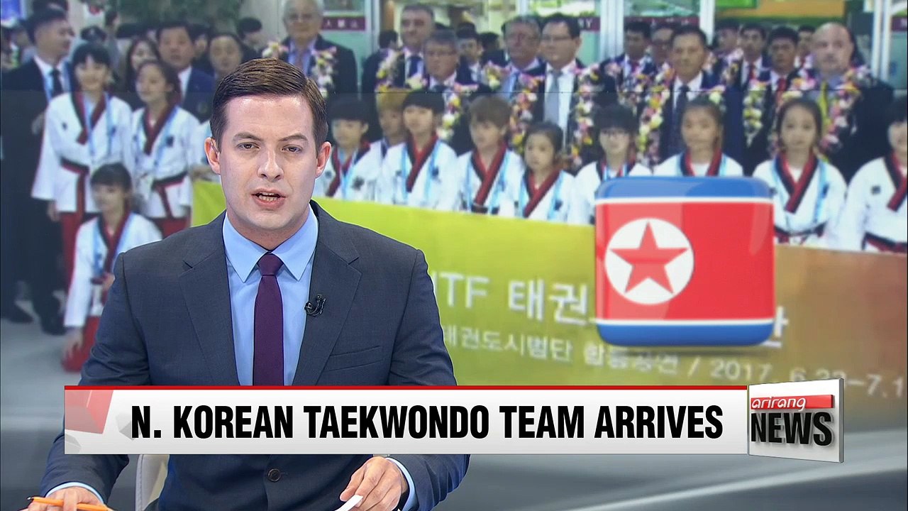 N. Korean taekwondo performance team arrives in Seoul ahead of World Taekwondo Championships in Muju