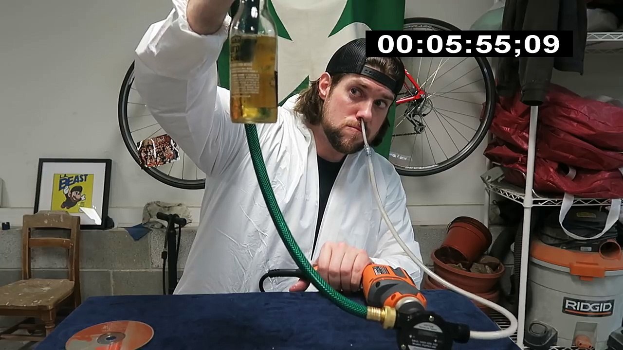 Fastest Time To Drink 6 Beers Through Your Nose | L.A. BEAST