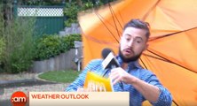 Wind Whisks Away Weatherman as Colleagues Can't Contain Laughter