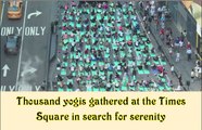 Thousands yogis gathered at the Times Square in search for serenity