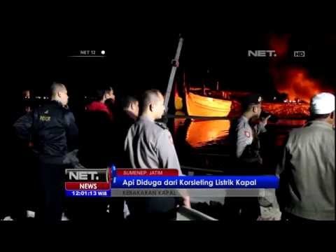 Kapal Pengangkut BBM Terbakar Hebat di Pelabuhan Gresik Putih Sumenep - NET12