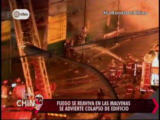 Nota - Fuego se reaviva e Las Malvinas se advierte colapso de Edificio
