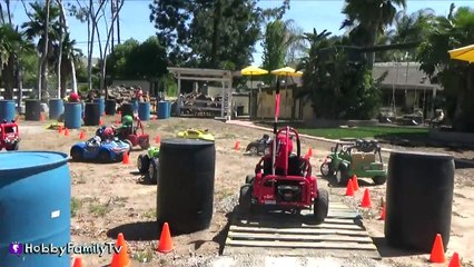 Real GO KART RACE! Who Wins the Race? Super Fun Fast Track HobbyFamilyTV