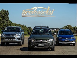 FIAT STRADA x VW SAVEIRO x TOYOTA HILUX + CHEVROLET S10 | ACELERADOS | VOLTA RÁPIDA #108
