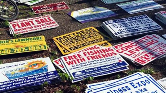 Ohio Man Admits to Stealing Hundreds of `Distracting` Yard Signs