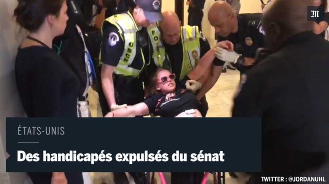 Etats-Unis : la police expulse des manifestants handicapés du sénat